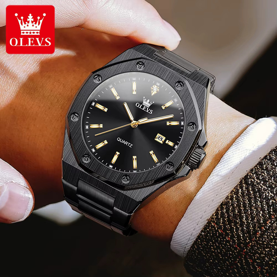 OLEVS Armbanduhr Quarz, Edelstahl, Silber, Herren - Bild 3