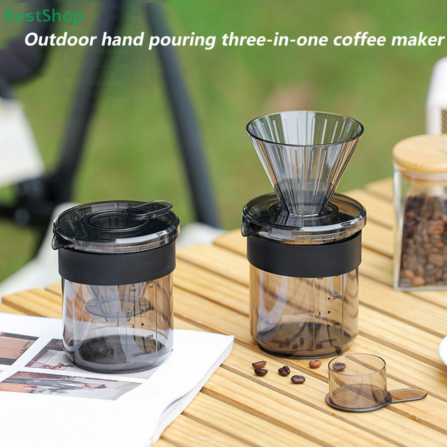 HNKMP 3-in-1 Kaffeemaschine zum Übergießen mit Skala und Aufbewahrungsbecher für Reisen und Camping - Bild 1