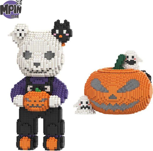 Keeppley Halloween 3D-Puzzle Bausteine Geister-Kürbis-Skelett-Bär Konstruktionsspielzeug zur Heimdekoration - Bild 1