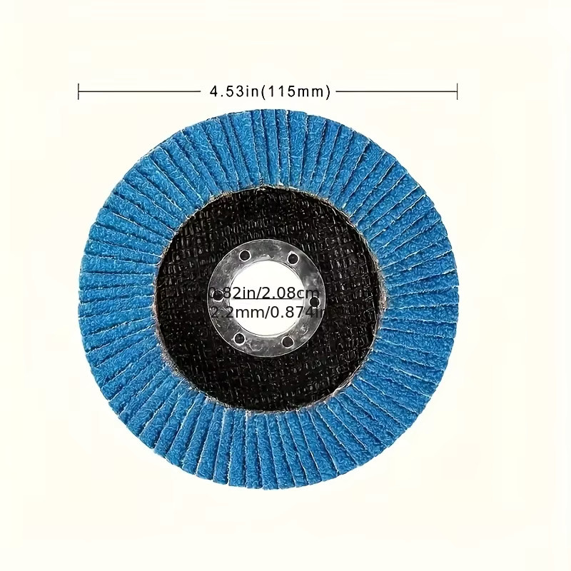5 Stück Schleifscheiben mit Siliziumkarbid-Faserrückseite, Durchmesser: 115 mm, Körnung 40/60/80/120, Farbe: Blau, zur effizienten Entrostung von Metall - Bild 3