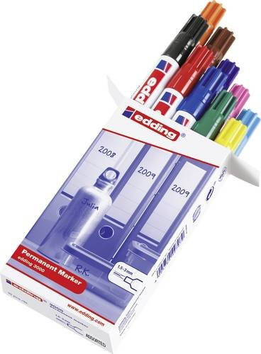 Edding 3000 Permanentmarker Set mit Rundspitze, 10 Stück farbsortiert - Bild 1