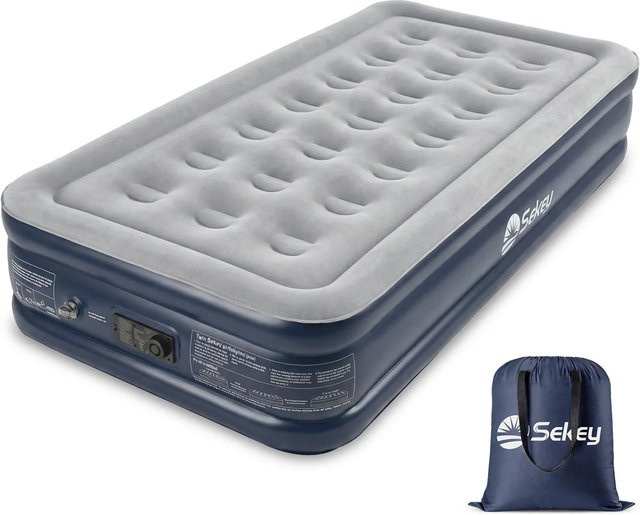 Sekey Luftbett mit Pumpe Gästebett Blau Grau B/T/H: 203 x 102 x 40 cm - Bild 1