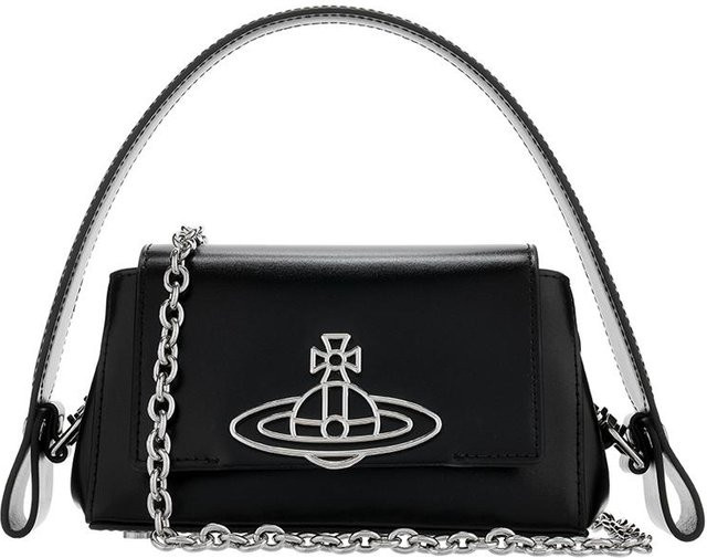 Vivienne Westwood Kleine Ketten-Umhängetasche, Seideleder, Damen, gray - Bild 1