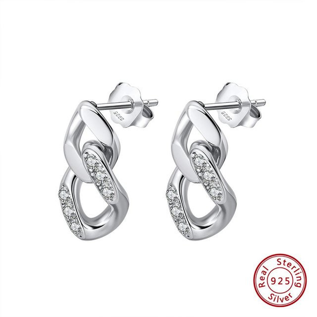 Ohrhaken Ohrringe 925 Sterlingsilber, herzförmig, weiß, Damen - Bild 1