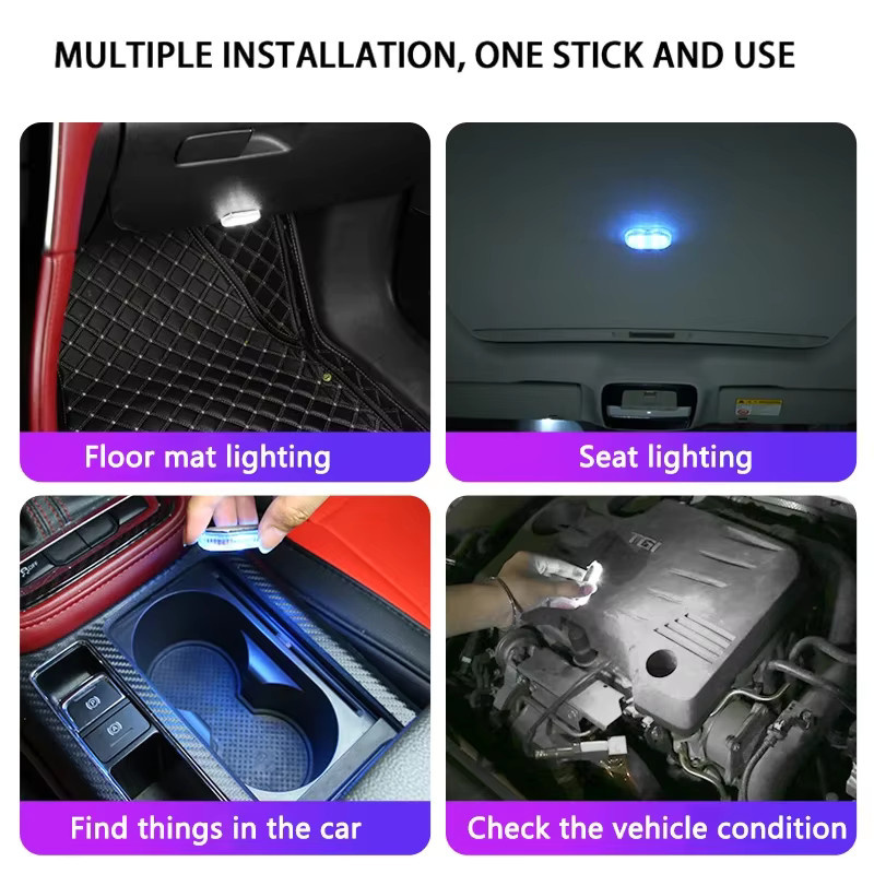 Tragbare LED Auto Mini Nachtlampe mit Touch-Funktion, Magnetische USB-Ladefunktion, Weiß - Bild 6