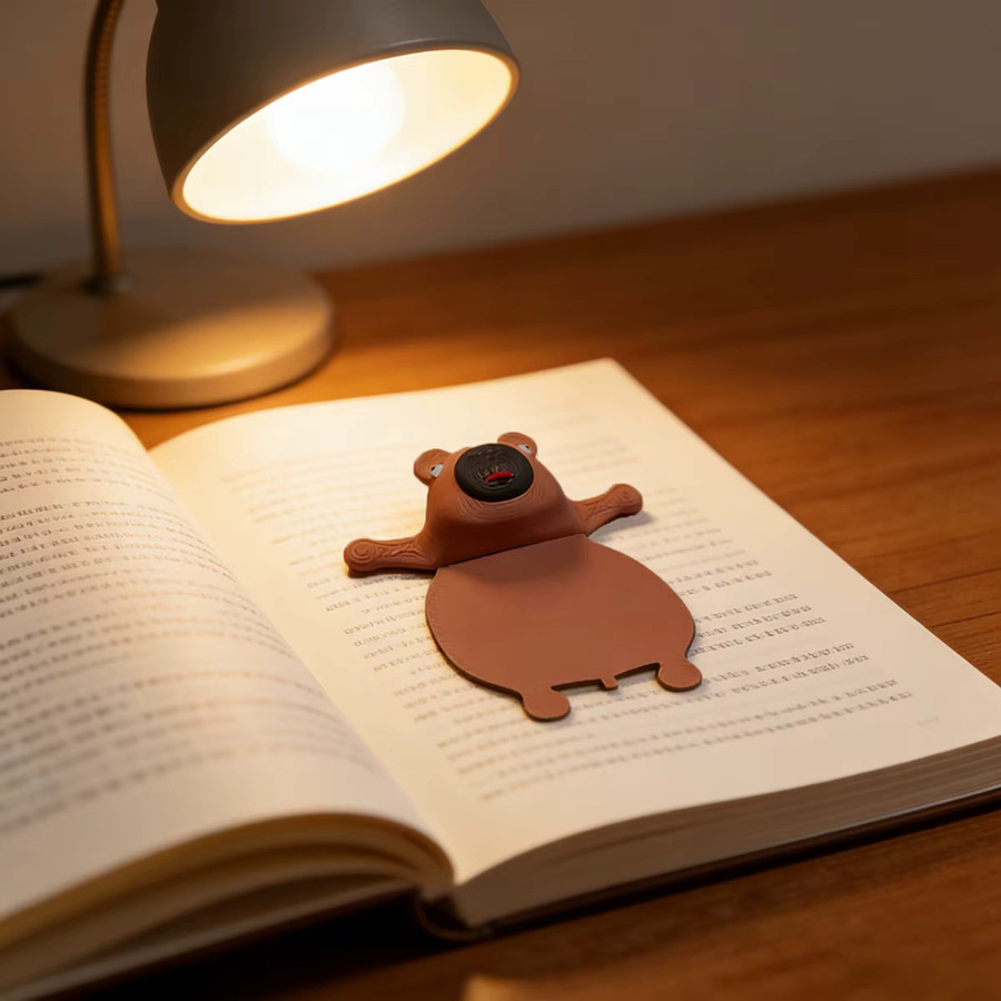Braunes Capybara-Lesezeichen aus Kunststoff für Buchliebhaber, 1er-Set - Bild 3
