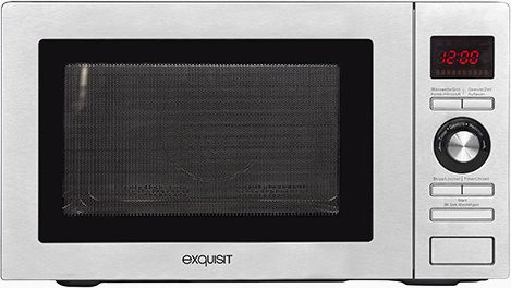Exquisit MW 9025 H-3 Mikrowelle in Silber mit Grill, Heißluft und Kombinationsfunktionen, B/T/H: 46,5 x 42,0 x 30,7 cm - Bild 1