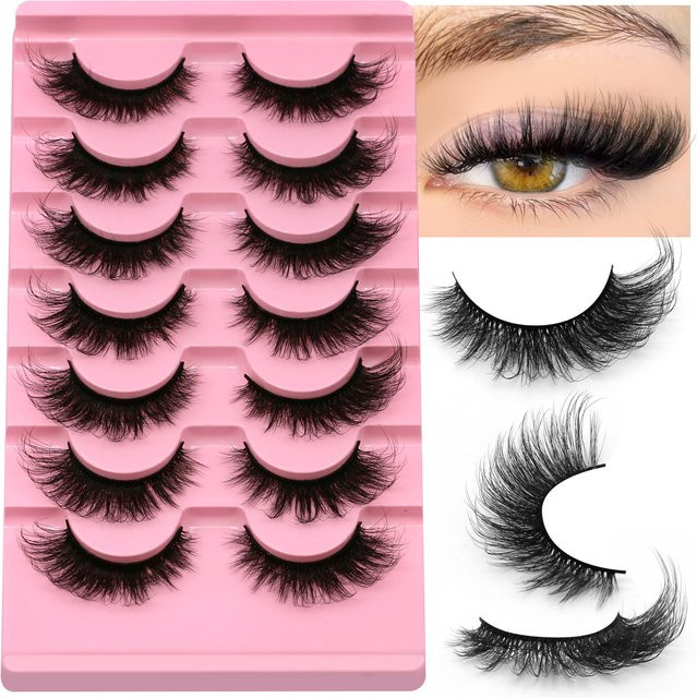 LASVIREY Künstliche Wimpern, Cat-Eye, Black, Unisex - Bild 1