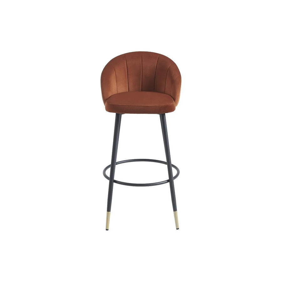 Vente-unique Barhocker Eliram in Terracotta aus Samt und Metall mit Vintage-Charme, Breite: 49 cm, Tiefe: 58 cm, Höhe: 96 cm - Bild 2
