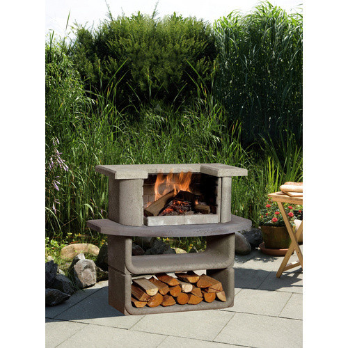 Buschbeck Grillbar Kingston in Grau mit Holz und Stahl, B/H/T: 65 x 101 x 110 cm - Bild 2