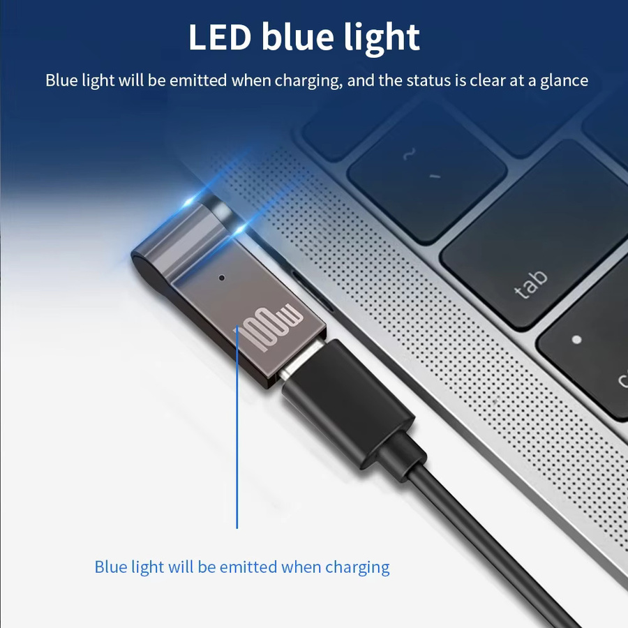 USB-C auf DC Konverter Adapter für Lenovo, HP und DELL, 100W Laptop Ladegerät Netzteil mit 5A 20V, Schwarz - Bild 3