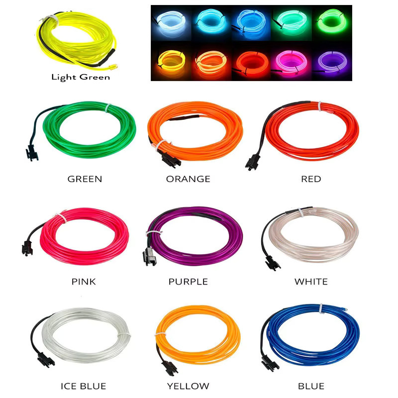YORYZENG RGB Neon-LED-Draht, flexibles wasserdichtes Silikon-Lichtseil in Multicolour für DIY-Auto, Party und Dekoration, USB-Anschluss - Bild 2