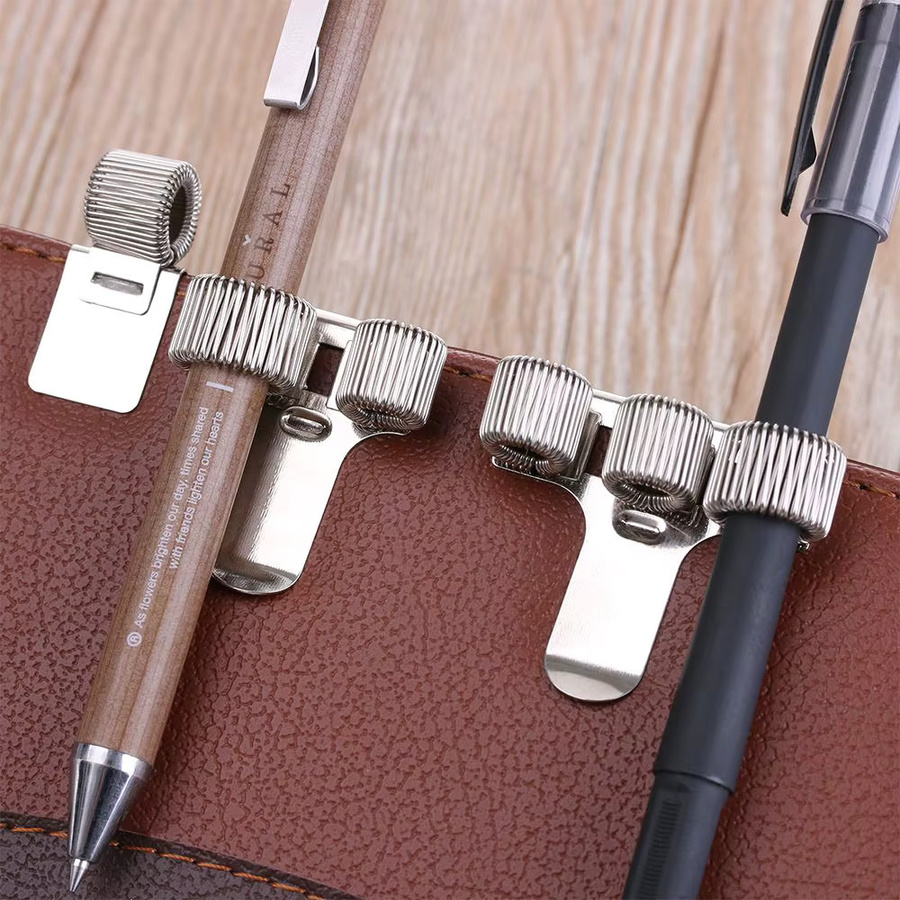 Metall Stifthalter mit Taschenclip für Uniformen, Silber, 1-fach/2-fach/3-fach Lochung - Bild 2