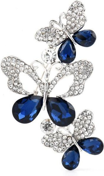 YIRAN Jewelry Broschen Schmetterling, Strass, gray, Damen - Bild 1