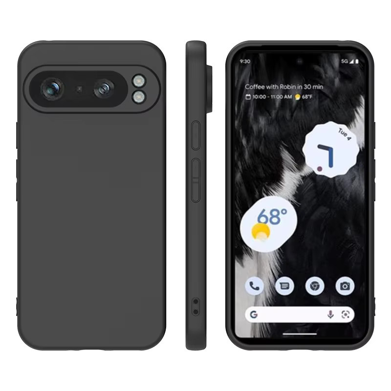 Silikon Handyhülle für Google Pixel 8A in Schwarz mit mattem Bumper Soft Cover Case - Bild 2