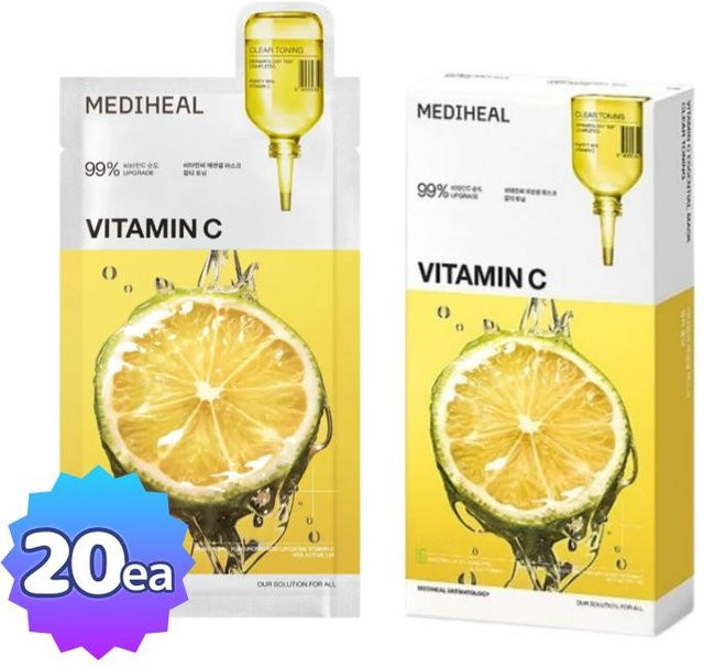 MEDIHEAL Vitamide Aufhellende Essential Maske, 20 x 24 ml, Vitamin C & Niacinamid - Bild 1