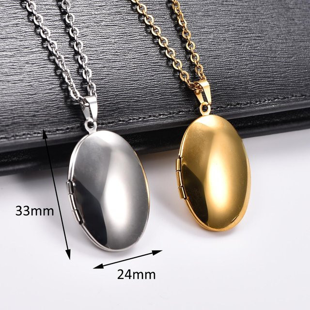 YULIN Medaillon Anhänger Edelstahl, Gold, Unisex - Bild 1