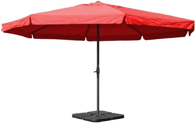 MCW Gastronomie Marktschirm Carpi Pro mit Volant in Bordeaux, Durchmesser: 5 m, Material: Polyester und Alu, inklusive Ständer - Bild 2