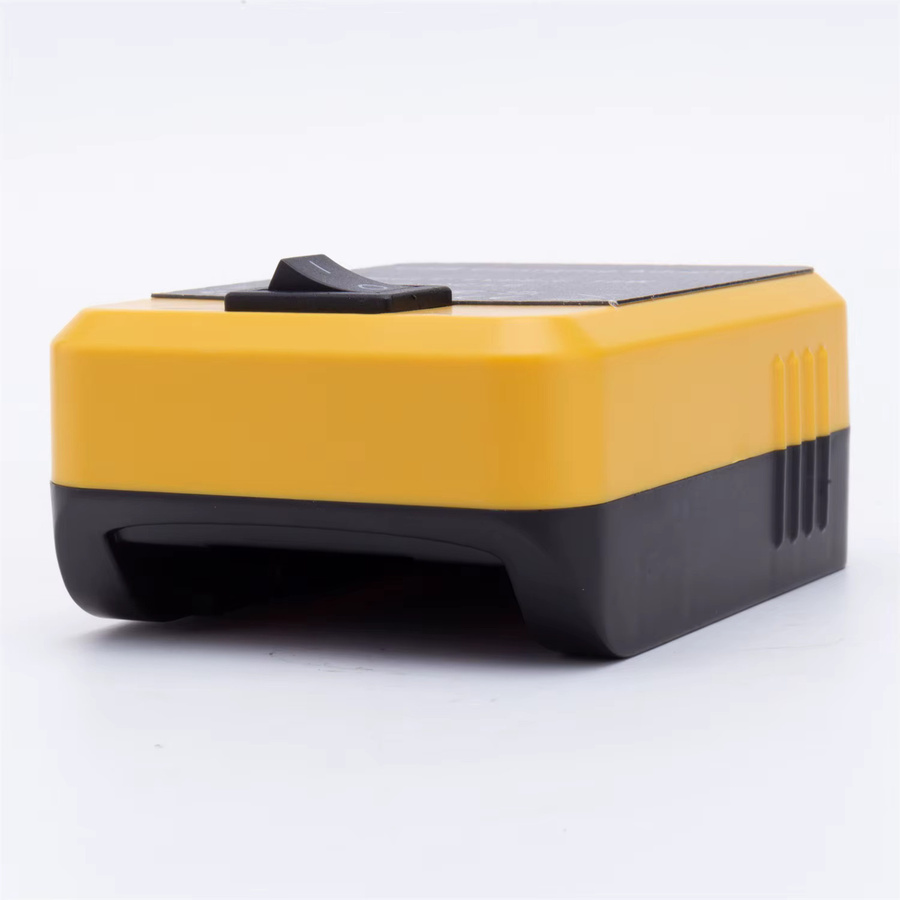 Power Bank Ladegerät für Milwaukee und DeWalt 18V Lithium-Akkus mit USB Typ-C für Laptop und Handy Schnellladung in Gelb (ohne Akku) - Bild 1