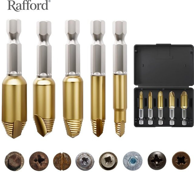 Raffrod 5-teiliges Abisoliertes Schraubenausdreher-Set aus HSS 4321 zum manuellen Entfernen von beschädigten Schrauben und Bolzen - Bild 1