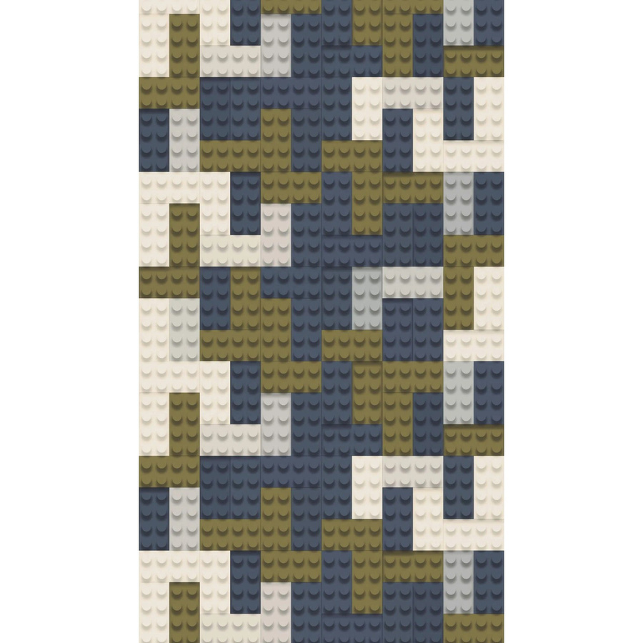 PROFHOME Fototapete Kindertapete Geometrisches Design in Grau Grün Beige und Weiß, B: 159 cm, H: 280 cm - Bild 2