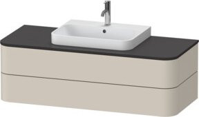 Duravit Waschtischunterschrank Happy D.2 Plus in Tau matt für Möbelwaschtisch mit 2 Schubladen, Breite: 130 cm, Tiefe: 55 cm - Bild 1