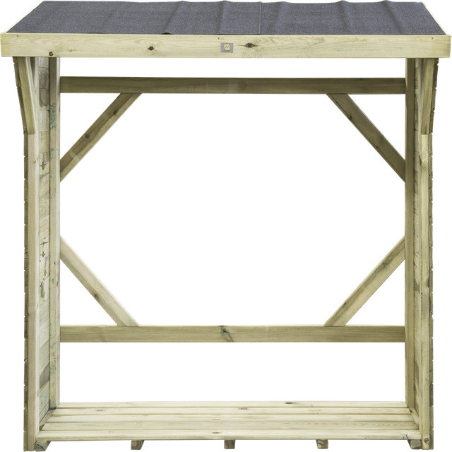 Intergard Kaminholzregal aus Kiefernholz mit Gitter in Braun, B/T/H: 180 x 74 x 174 cm - Bild 1