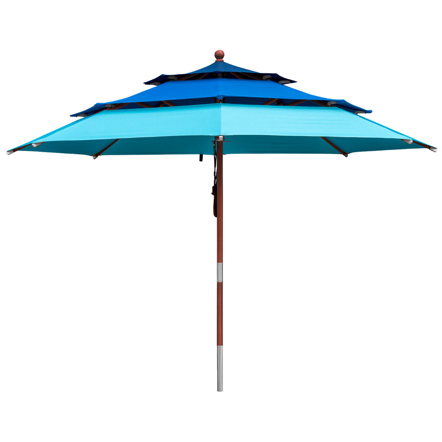 anndora Sonnenschirm Meeres Brise Blau, rund, Durchmesser: 350 cm, 3-Etagen, UPF 50+ - Bild 1