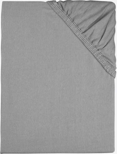 NKD Jersey-Spannbetttuch CLASSIC aus Baumwolle, Grau, B/T: 150 x 200 cm - Bild 1