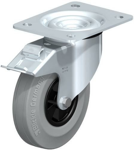 Blickle Lenkrolle L-VPP 140G-FI-SG mit Feststeller in Grau und Schwarz, Rad-Durchmesser: 140 mm, Tragfähigkeit: 115 kg - Bild 1