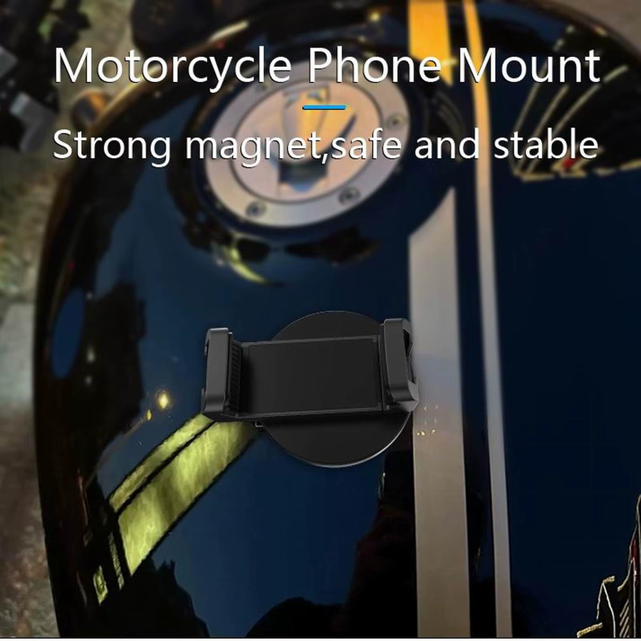 Magnetischer Handyhalter mit starker Magnetbasis und Handy-Klemme in Schwarz für Fitnessstudio, Laufband, Motorrad und Haushalt - Bild 4