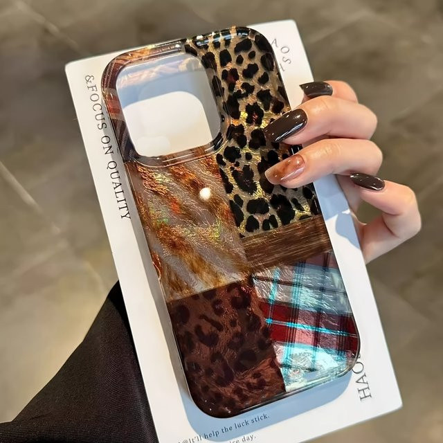 Luxuriöse Handyhülle mit Leopardenmuster und Feder-Textur für Samsung Galaxy S26 S25 S24 S23 S22 S21 FE Ultra Plus 4G 5G - Bild 1