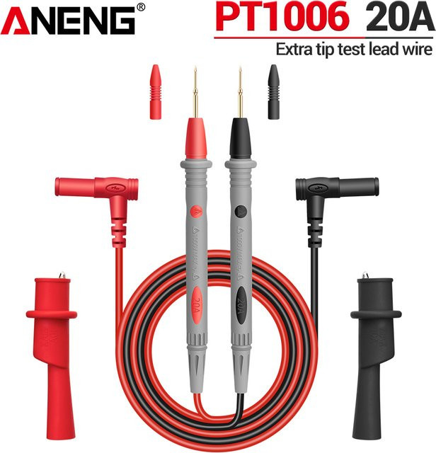 ANENG Multimeter Prüfspitzen PT1006 mit vergoldeten Nadeln für Hochspannungstests, 10A, Farben: Gold und Rot - Bild 1