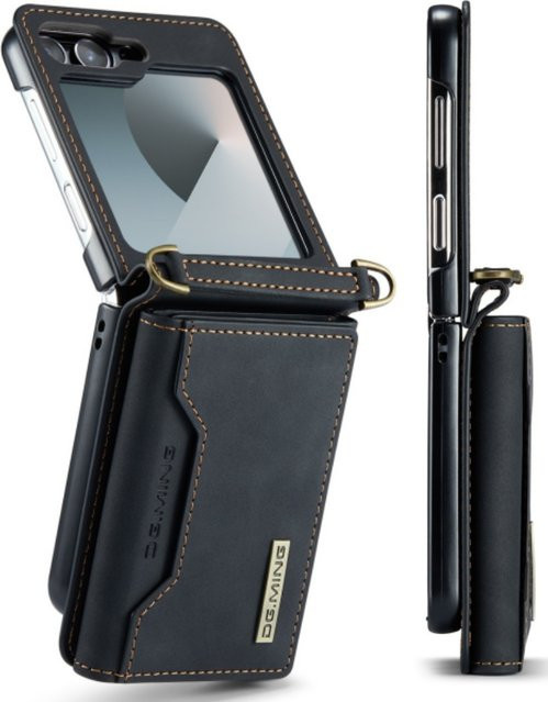 Stoßfeste Brieftaschenhülle für Samsung Galaxy Z Flip 7 6 5 4 3 7FE mit Leder-Kartenhalter in Schwarz - Bild 1