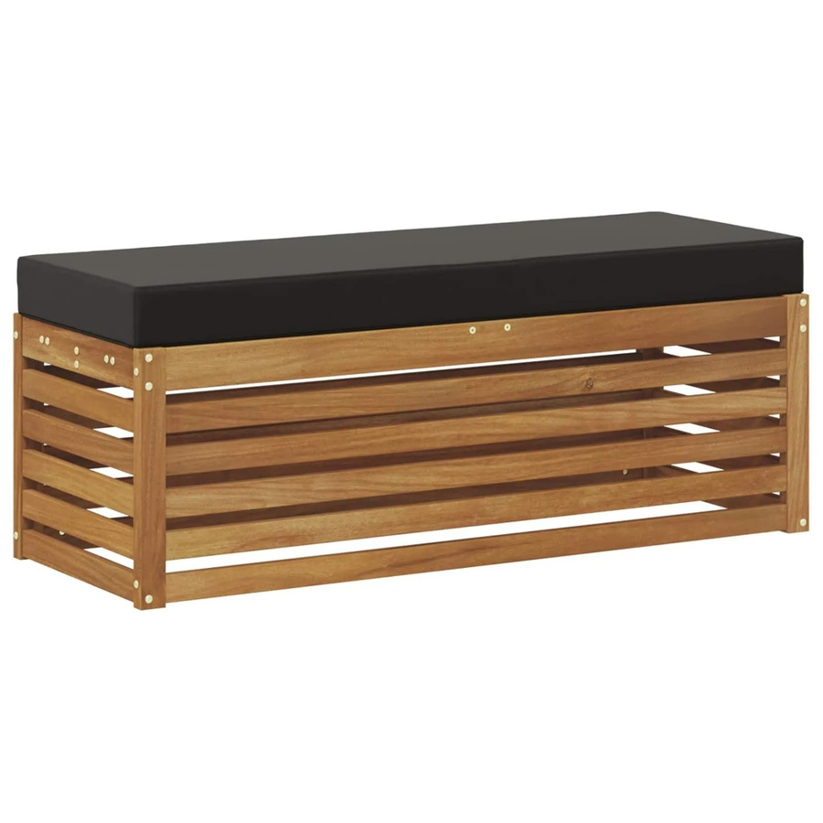 vidaXL Outdoor Hocker Bank aus Massivholz Akazie in Natur/Braun für Garten, Balkon und Terrasse B/T/H: 90 x 43 x 43 cm - Bild 2
