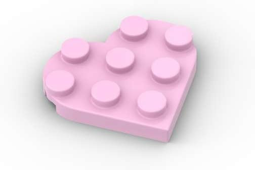 ixBricks 10-teiliges Set Runde 3x3 Herz Bausteine Platte Komponenten - Bild 1