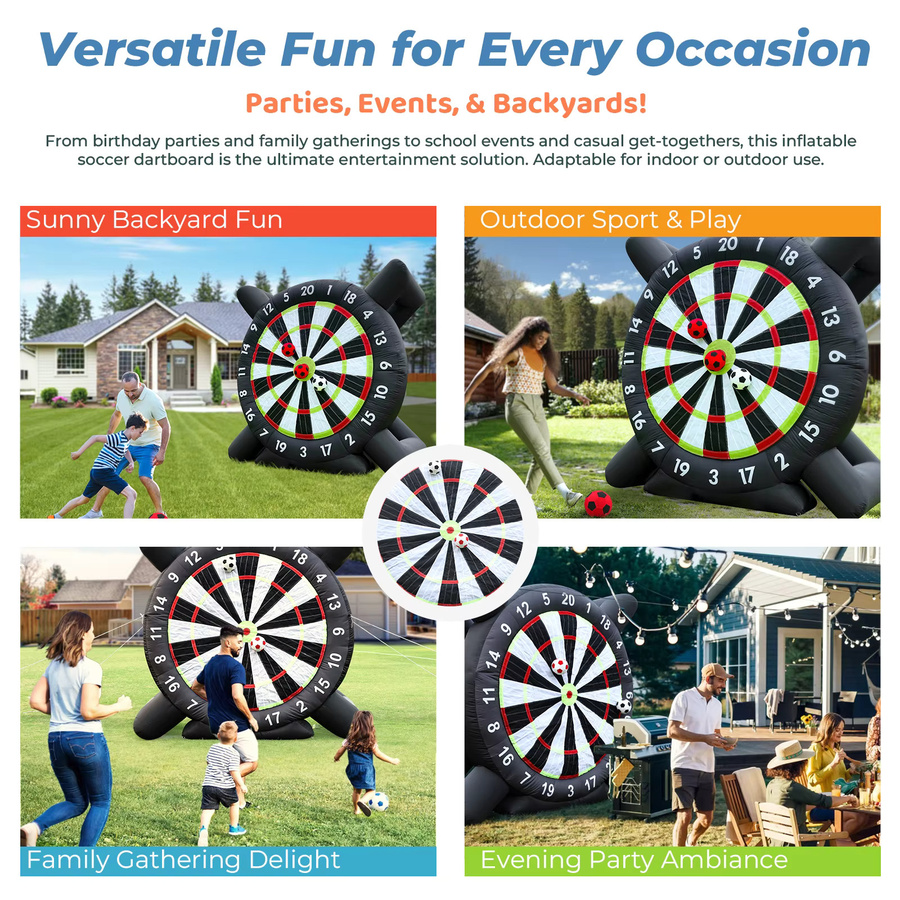 RTS inflatable Fußball-Dartscheibe, aufblasbar, 3 m hoch, mit 8 Fußbällen und Gebläse - Bild 2