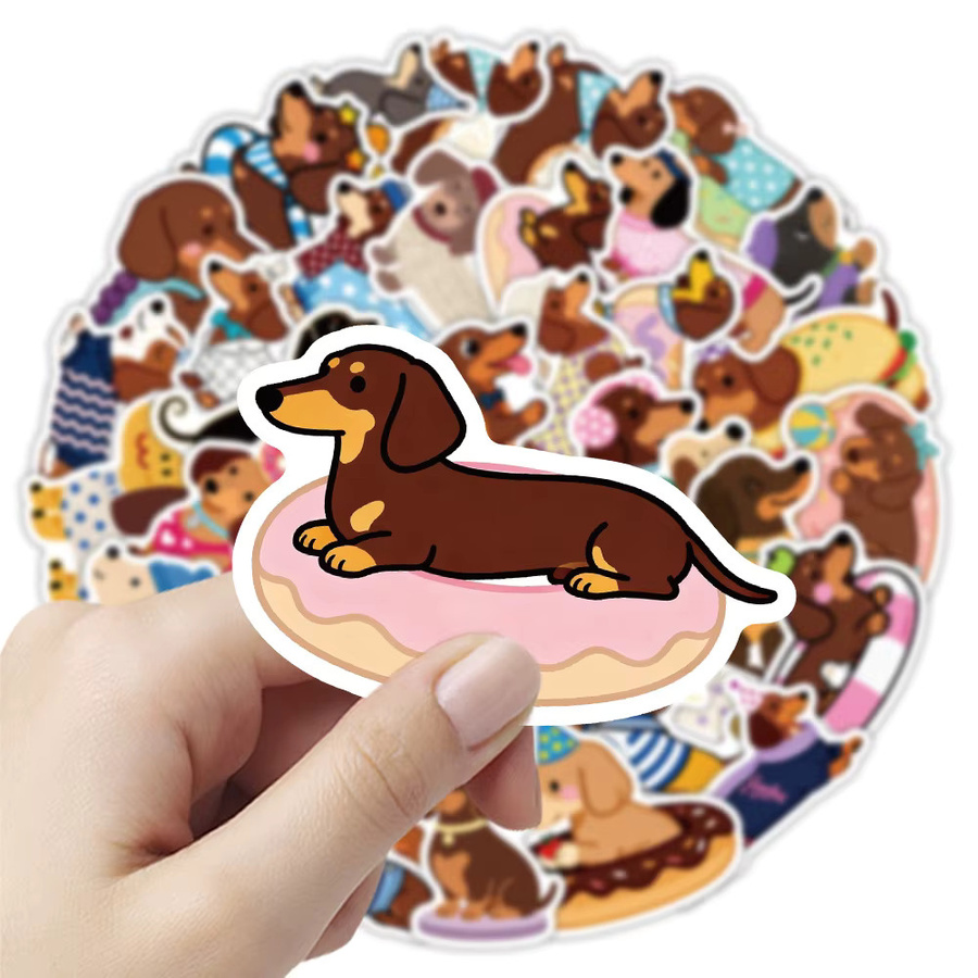 GOGOTU Dackel-Graffiti-Aufkleber, Cartoon Niedliche Hunde, 50-teiliges Set, multicolour - Bild 2