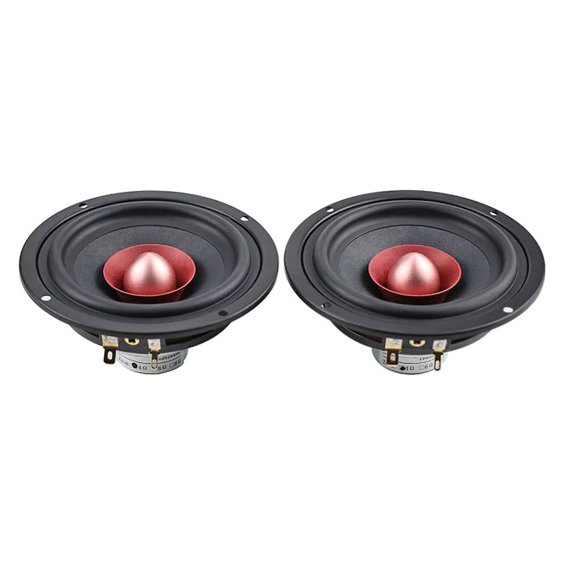 GHXAMP 4 Zoll HIFI Breitband-Lautsprechereinheit DIY, 25W, 4 Ohm, Neodym-Eisen-Bor mit Baumwoll-Hanffaser, Schwarz, 2 Stück - Bild 2