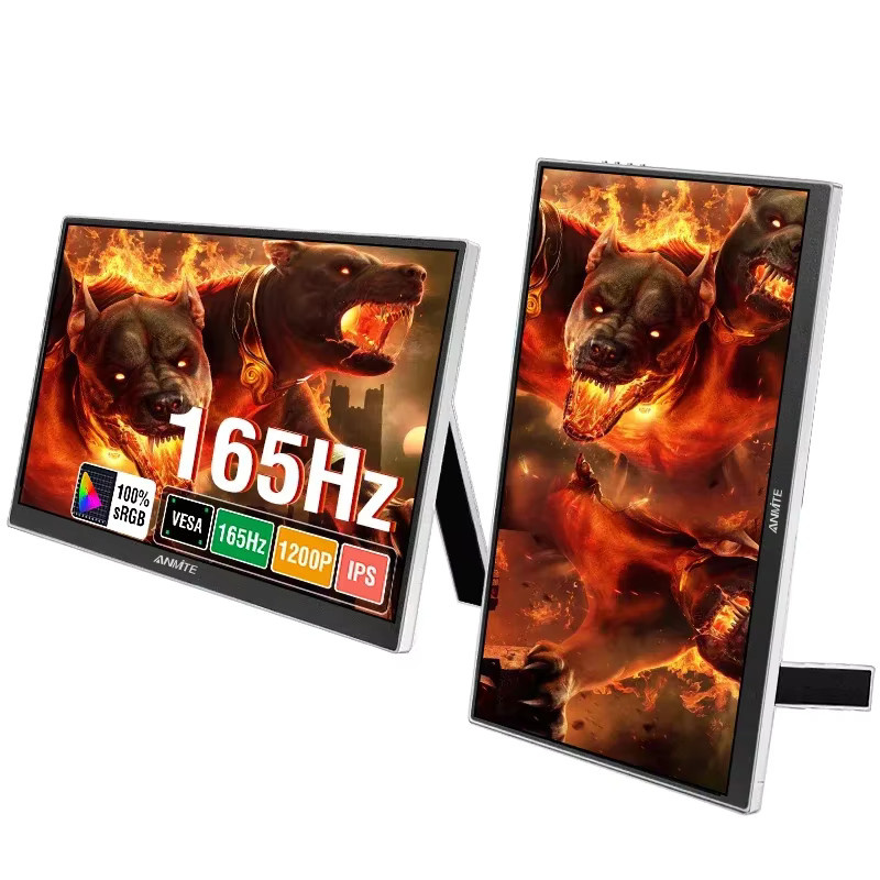 Anmite Portabler 16 Zoll Monitor mit 144Hz, 1920x1200 Auflösung, 100% sRGB und 300 cd/m² Helligkeit für Laptops und Mobiltelefone - Bild 2