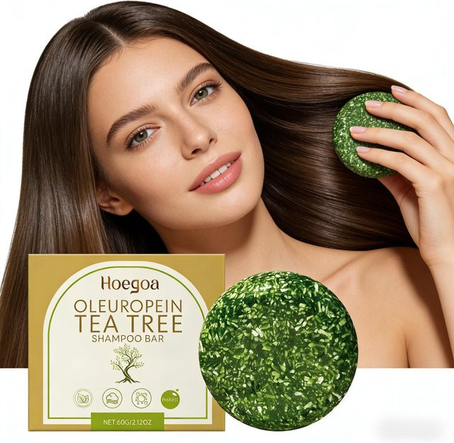 HOEGOA Teebaumöl-Shampoo, 60 g, für Schuppen und strapaziertes Haar - Bild 1