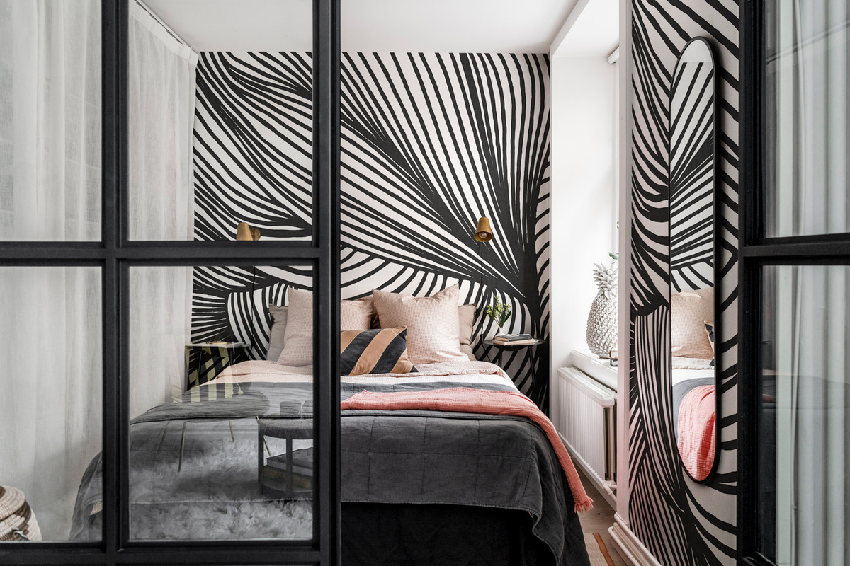 Rebel Walls Mural Opulence Lines Wandtattoo in Graphit mit abstraktem Design in Grau und Schwarz - Bild 2