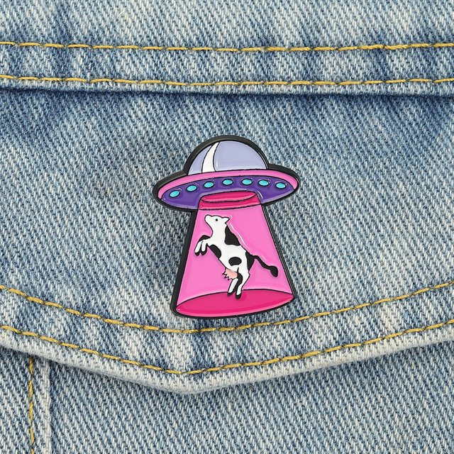 Miss Zoe Brosche Milchkuh UFO Emaille, Bunt, Kinder - Bild 1
