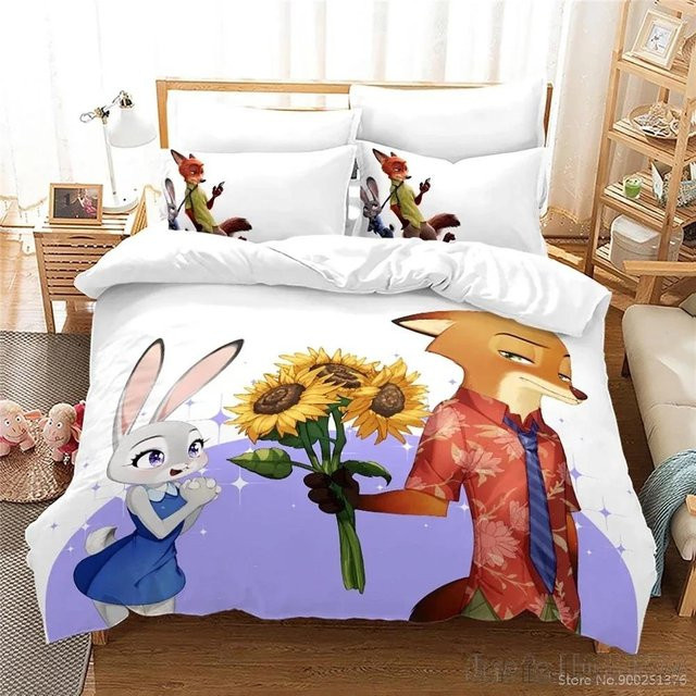 Lodestar Zootopia Bettwäsche-Set für Kinder mit 3D-Druck, Bettdeckenbezug und Kissenbezug, Mehrfarbig, B/H: 260 x 229 cm - Bild 1