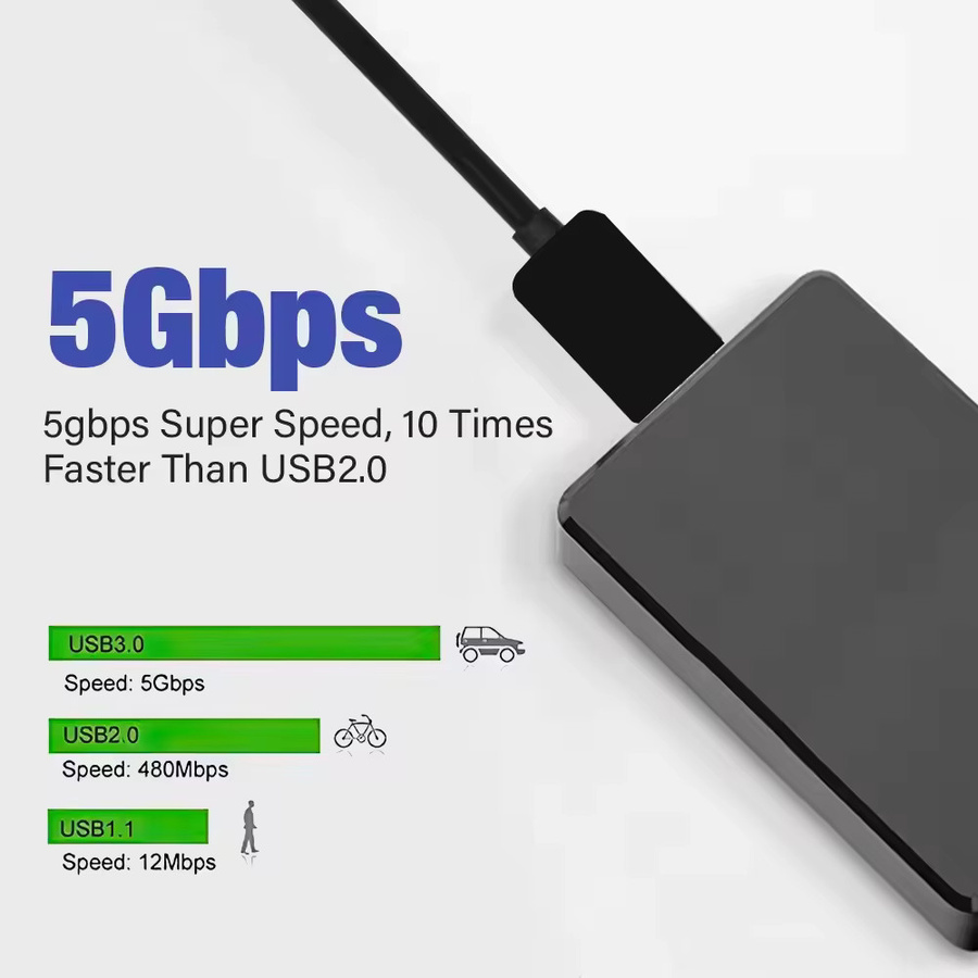 HDmatters USB 3.0 auf Micro-B Y-Splitterkabel in Schwarz für externe Festplatten - Bild 4
