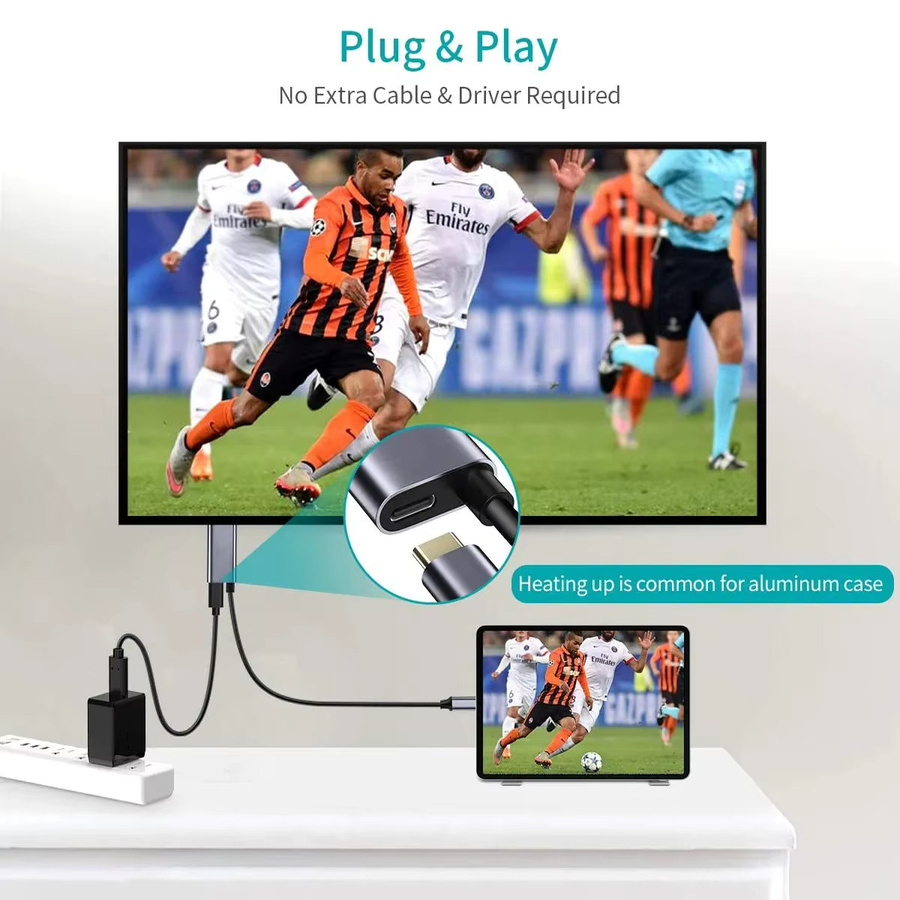 Kebidumei USB-C zu HDMI Adapter mit 4K Auflösung und 65W PD Ladegerät für PC, TV und Macbook Pro - Bild 5