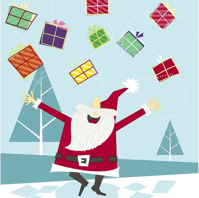Paper+Design Weihnachtsservietten Hurra Geschenke in Bunt mit Motiv Weihnachtsmann, 20 Stück - Bild 1