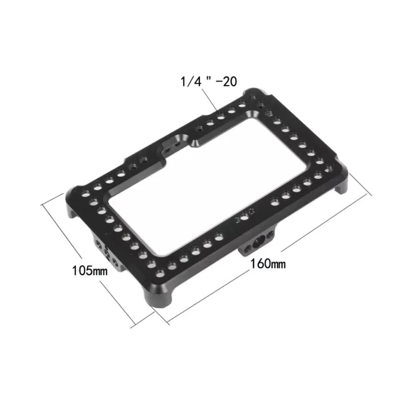 HDRIG Kameramonitor-Käfig für FeelWorld F6 Plus 5,5/6 Zoll Schutzhalterung in Schwarz - Bild 1