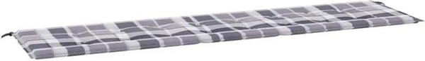 vidaXL Gartenbank-Auflage aus Oxford-Gewebe in Grau Kariert, B: 200 cm, T: 50 cm, H: 4 cm