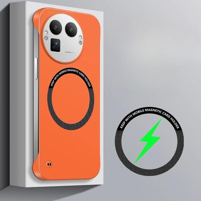 Realme GT8 Pro Schlanke Rahmenlose Hart-PC-Hülle in Orange für kabelloses Laden - Bild 1